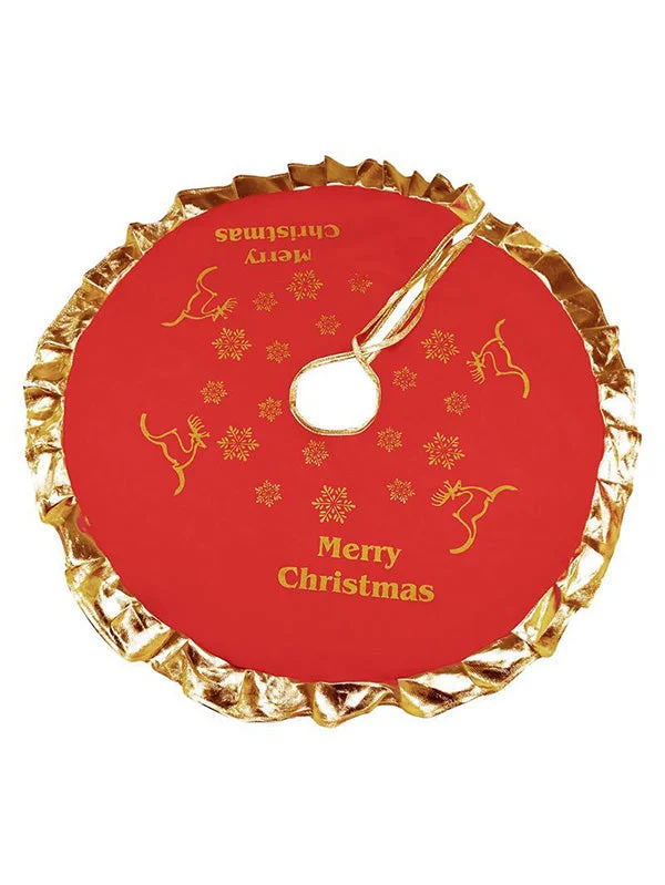 Snowflake Merry Christmas Tree Skirt 35.4Inches High-quality-elleschic