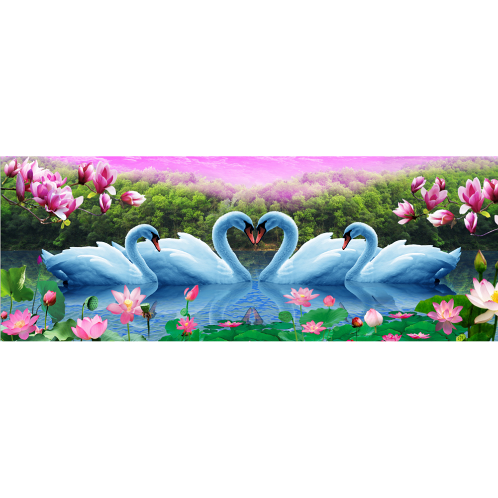 

50*100CM - Goose - Round Drill Diamond Painting, 501 Original