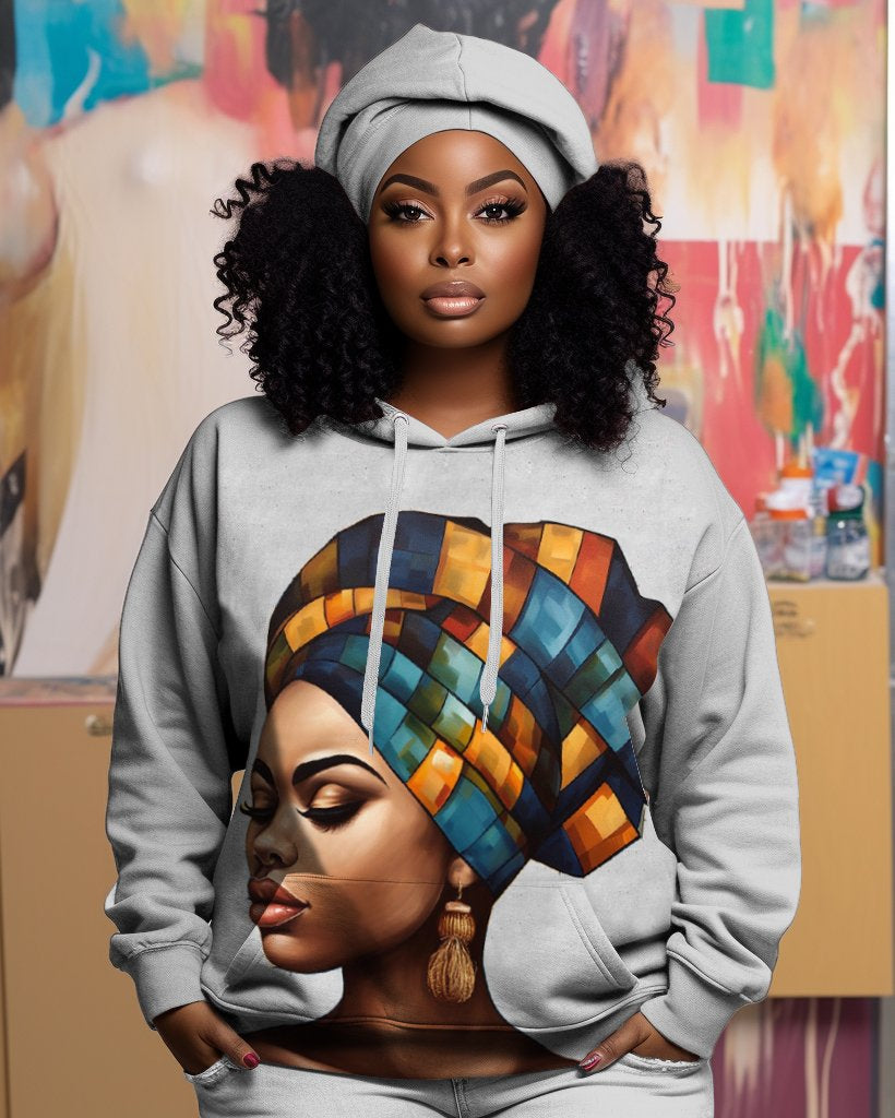 Women's Ancient Egyptian Black Girls Long Sleeve Hoodie