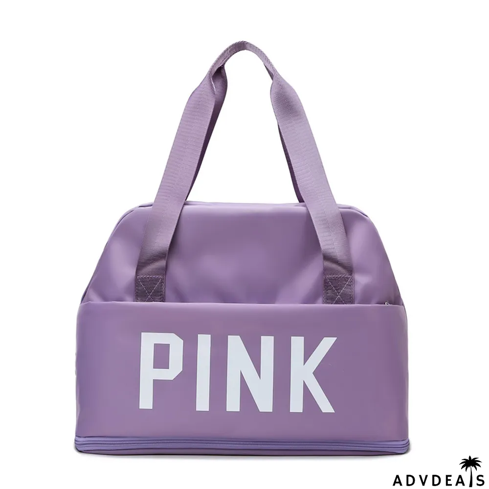 PINK Letter Print Dry and Wet Separation Extend Bag