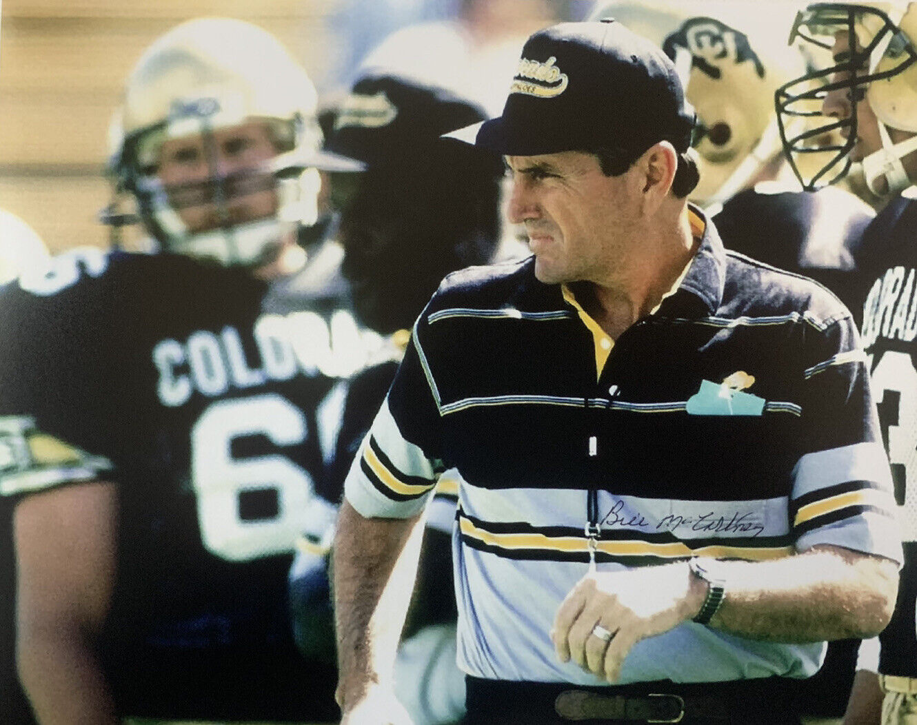 BILL MCCARTNEY HAND SIGNED 8x10 COLORADO FOOTBALL COACH Photo Poster painting RARE AUTOGRAPHED