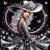 Special Shape Rhinestone Diamond Painting Kit(Silver Hat Butterfly Girl)