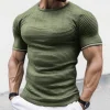  Men's Slim Fit Ribbed T-Shirt - Perfect for Fitness and Casual Wear by Inlyline