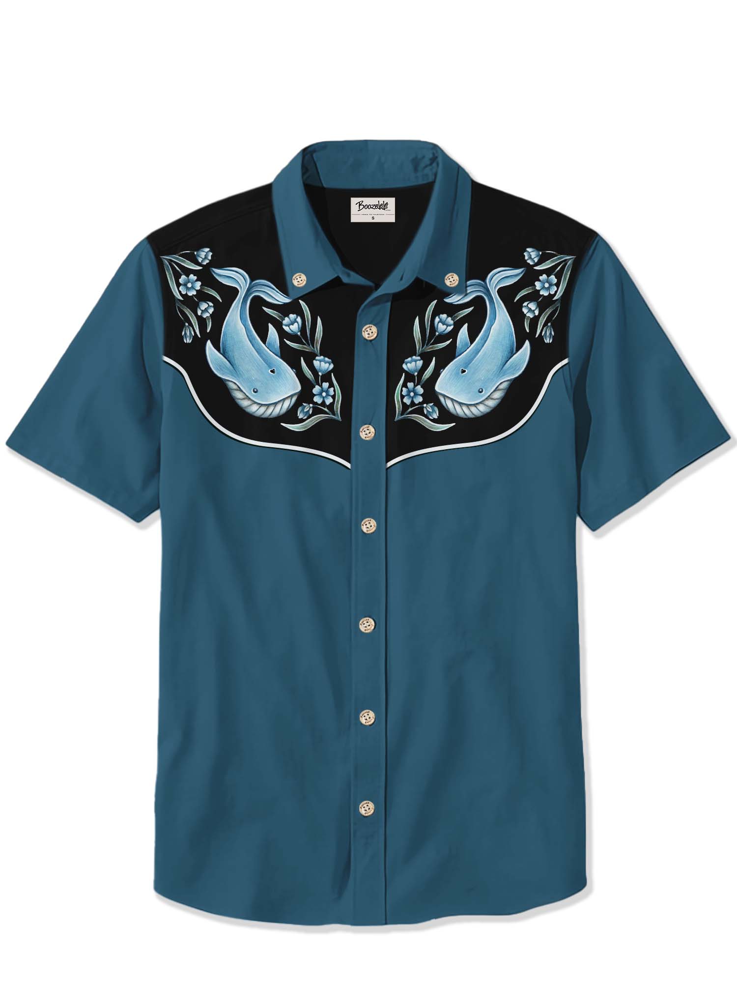 Flower And The Killer Whale - 100% Cotton Shirt