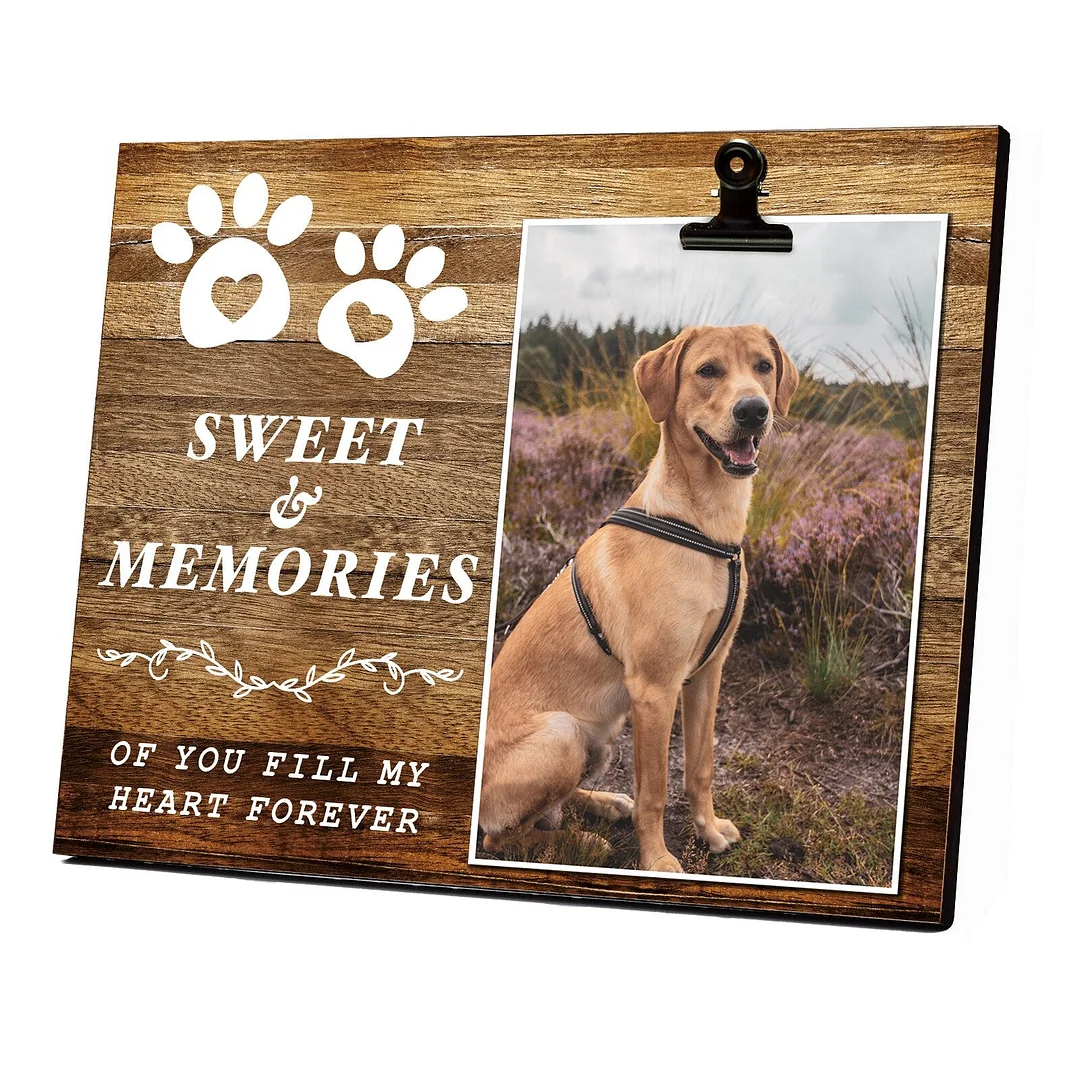 Personalized Pet Memorial Picture Frame Custom Wood Art Home Decor DIY Desktop Poster Pet Rememberance Frame