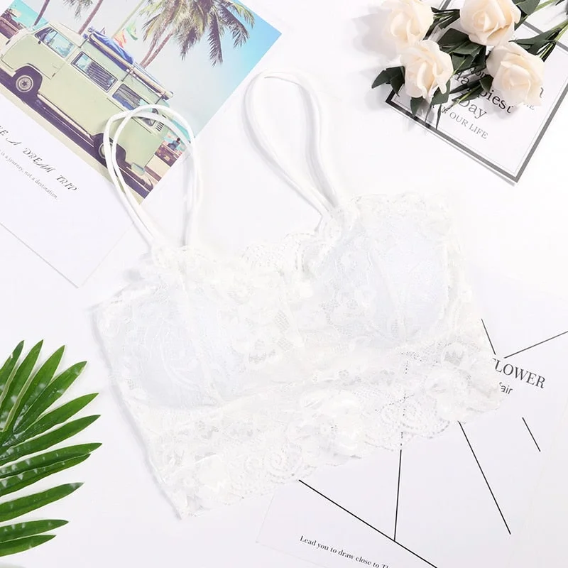 Fashion Women Bralette Bra Female Tops Hot Sale Female Lace Strap Wrapped Chest Shirt Top New Underwear Bras