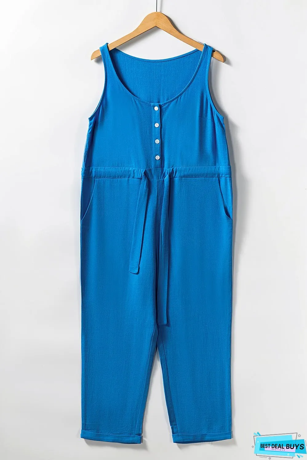 High Waist Sleeveless Cropped Jumpsuit