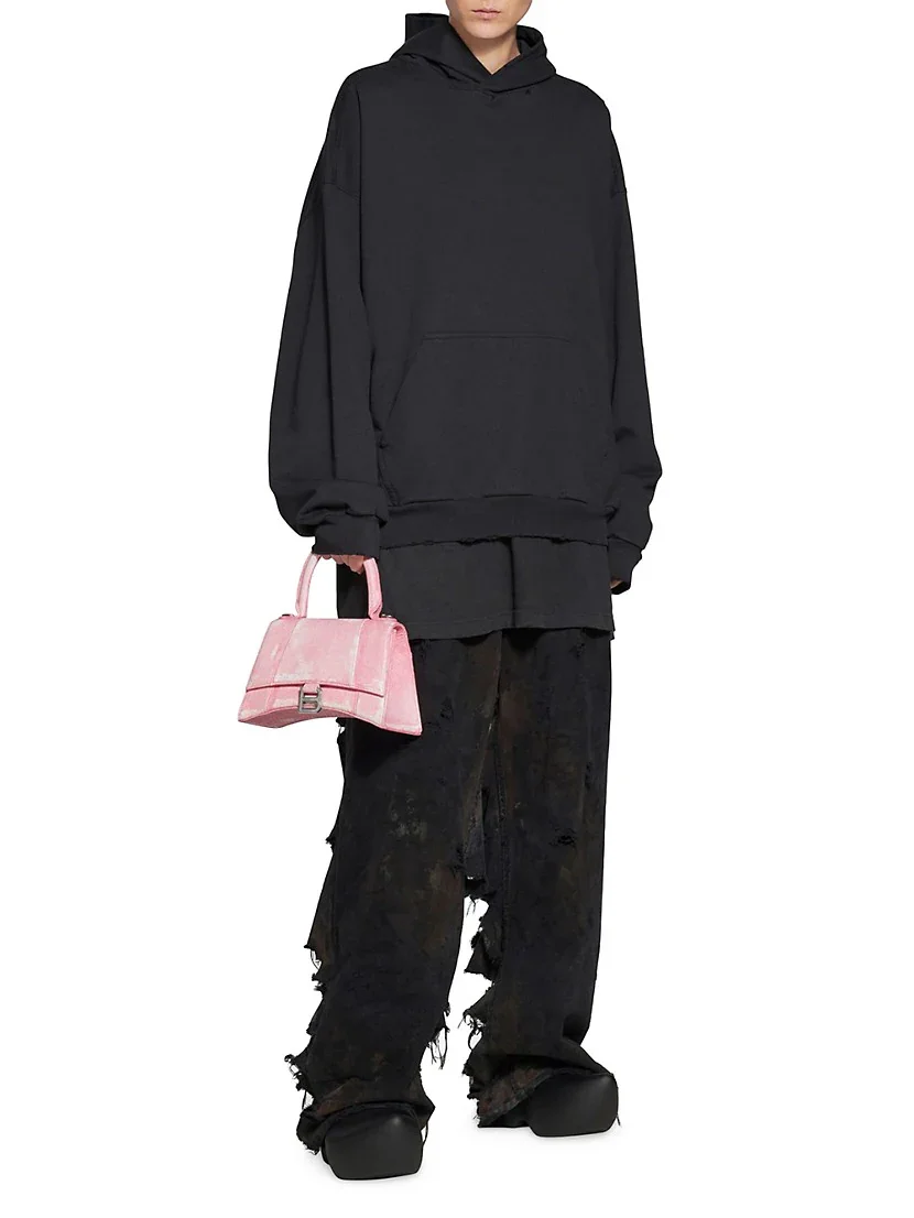 Balenciaga Hourglass Small Handbag Denim Printed