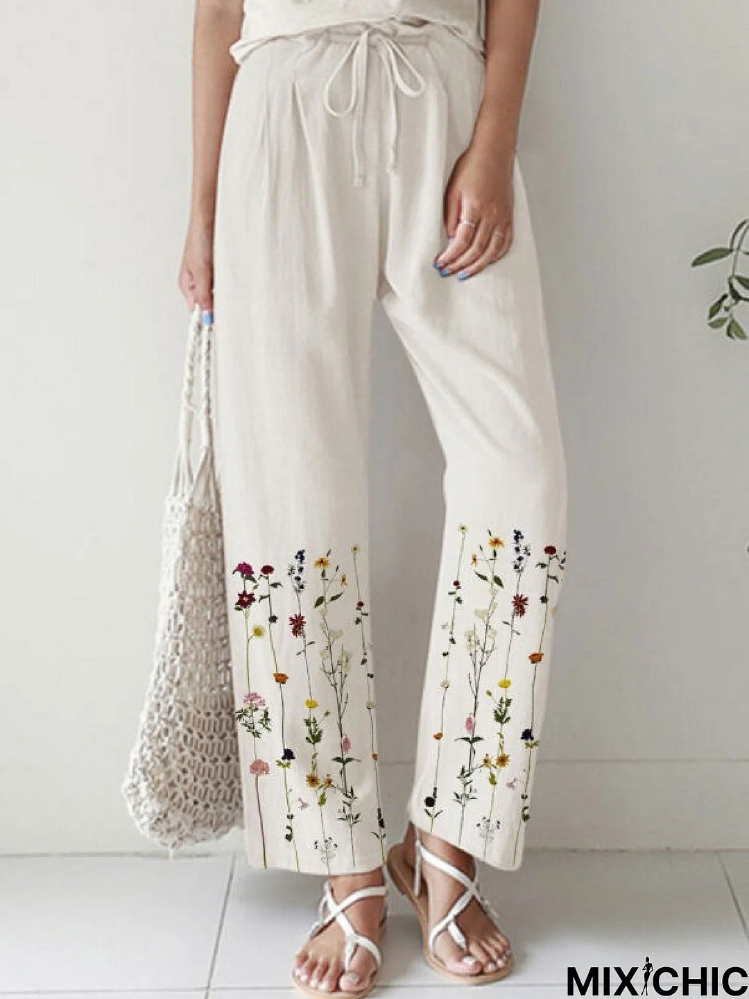 Casual Floral Printed Pants