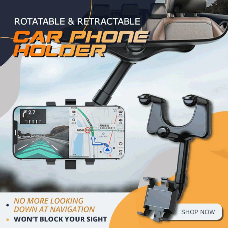 Rearview Holder – Rotatable and Retractable Car Phone Holder