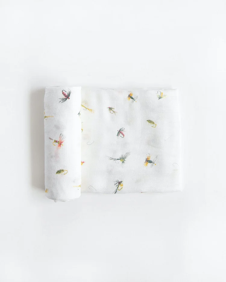 Deluxe Muslin Swaddle Blanket - Gone Fishing