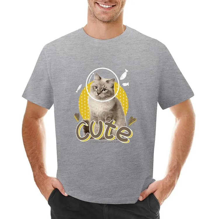 Cute Cat Designable Men's T-shirt	