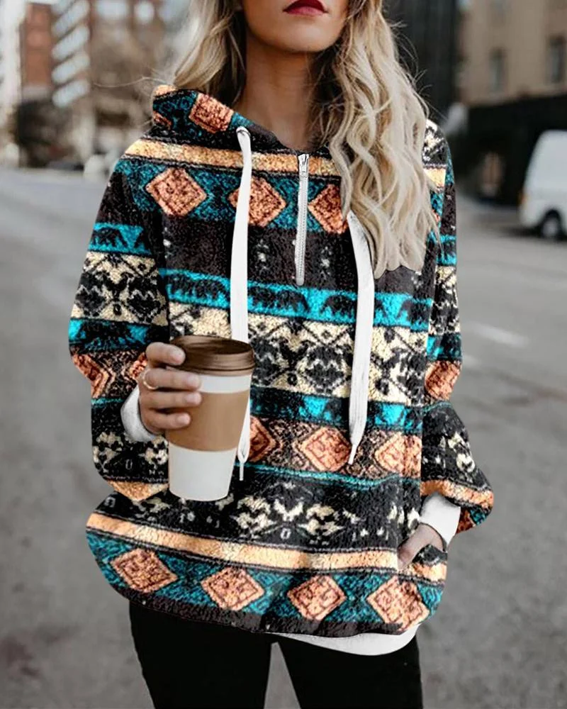 Flannel National Style Printed Sweater