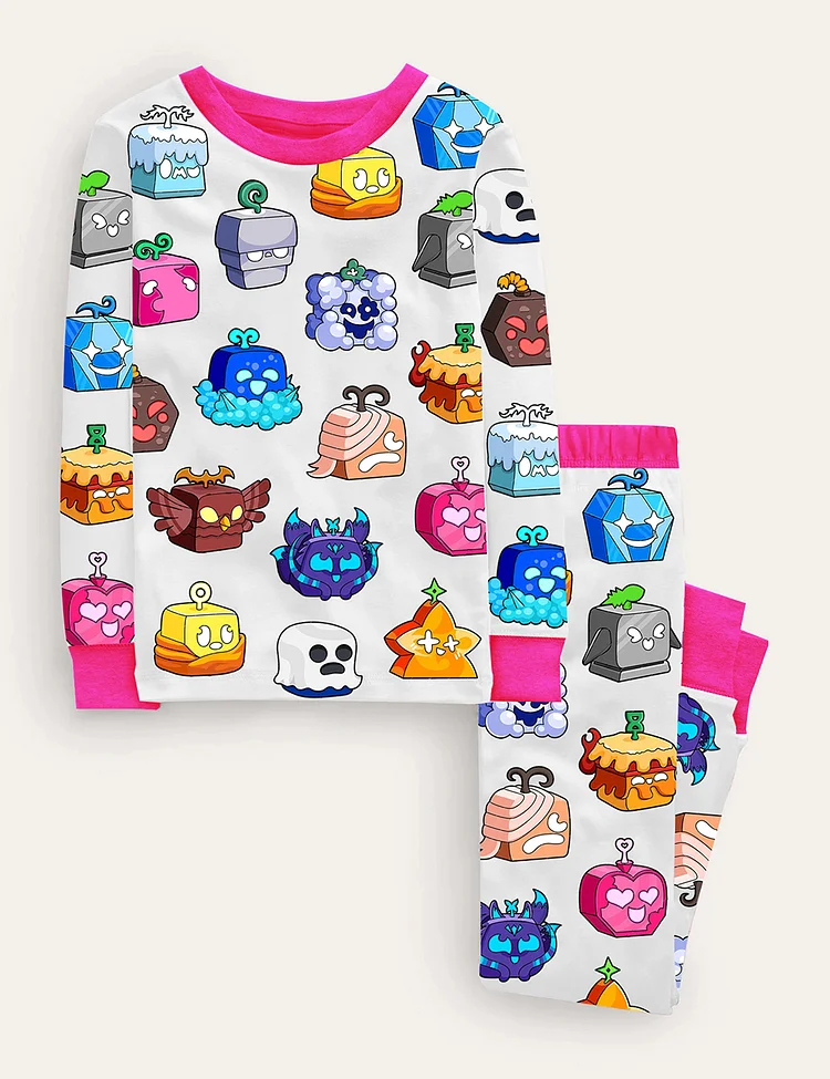 Kid's Blox Fruits Roblox Gaming Pajama Set