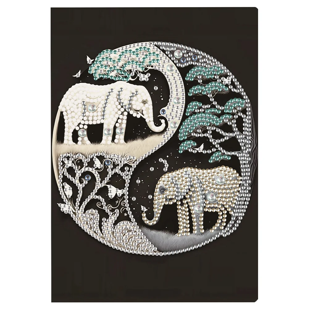 5D Elephant Diamond Mosaic Notebook Journal DIY Hand A5 Kids Students Gift