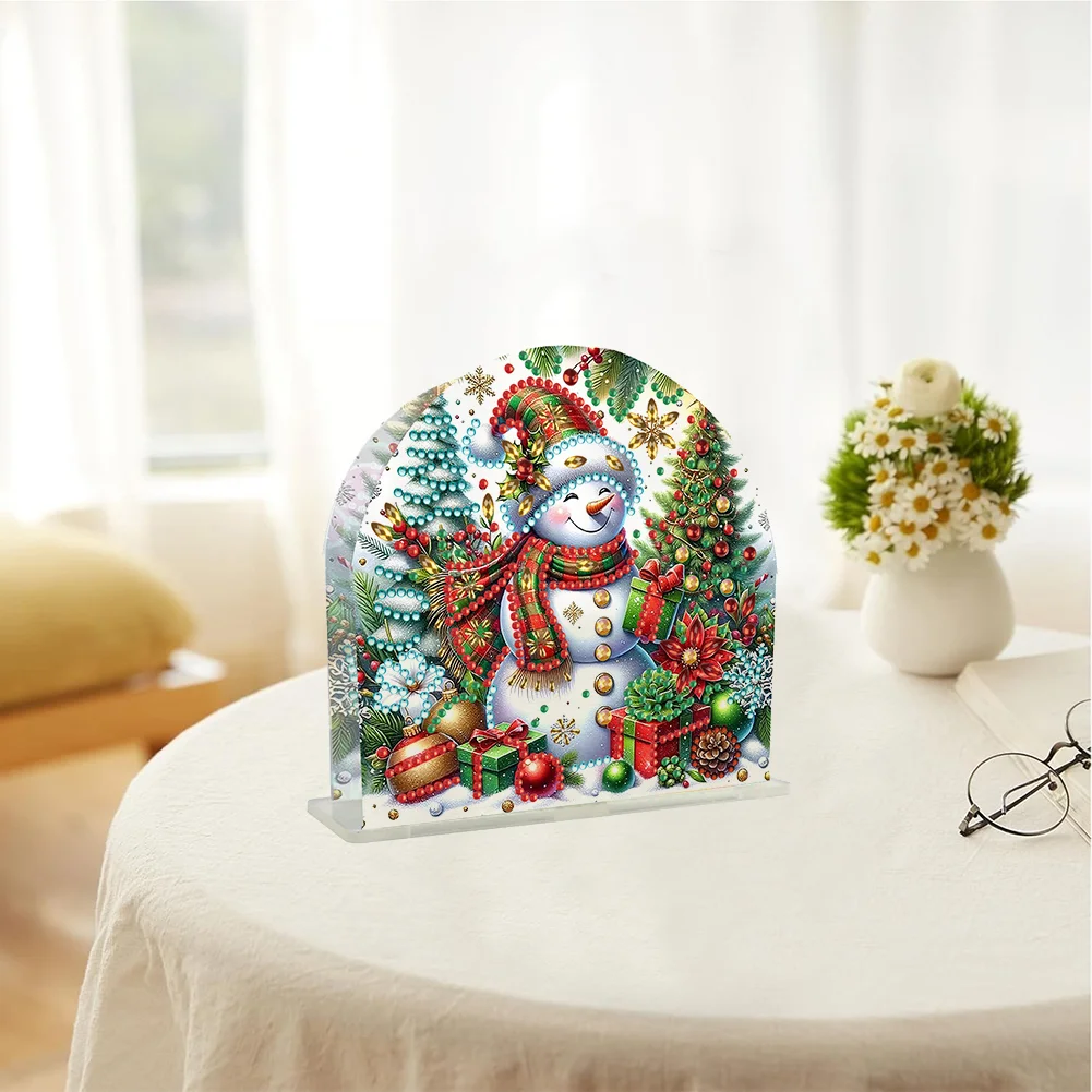 DIY Christmas Snowman Acrylic DIY 5D Diamond Art Painting Napkin Holder Set