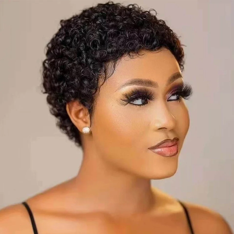 Jewtribute Hair®|Short Curly Hair Wigs Pixie Cut Wig