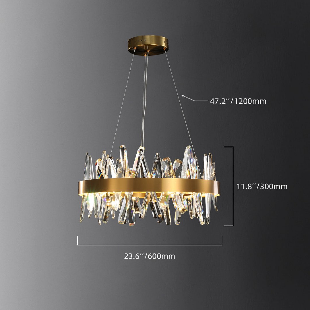 Modern Crystal & Copper Chandelier
