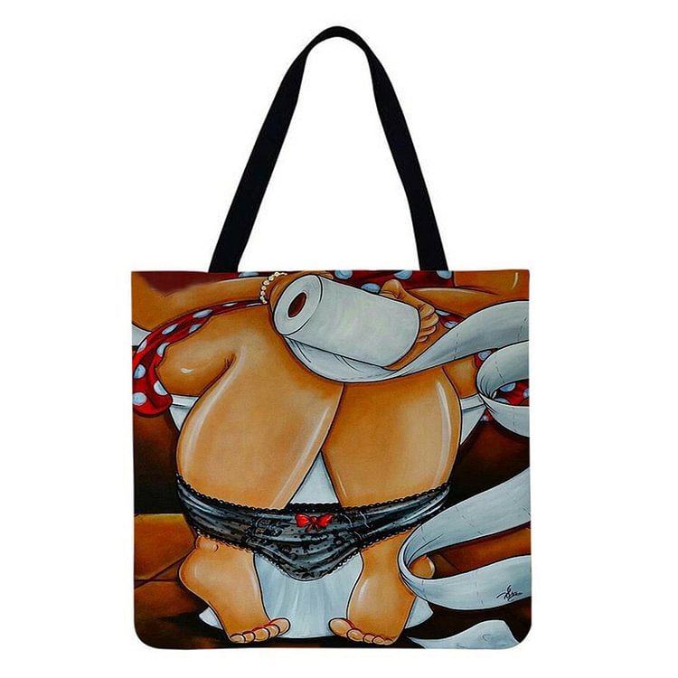 【ONLY 3pcs Left】Spoof painting - Linen Tote Bag