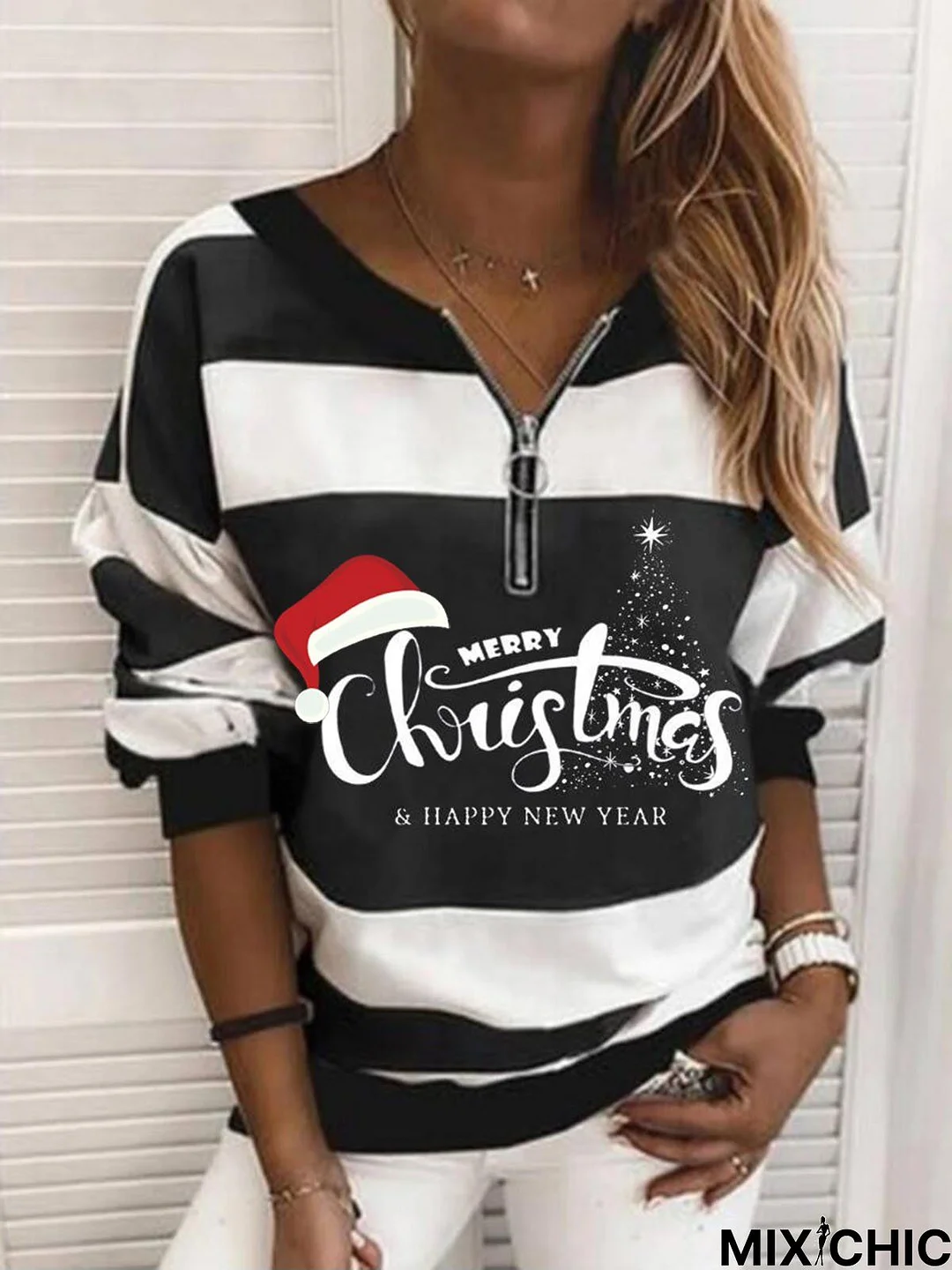 Christmas Letter Loose Cotton Sweatshirt