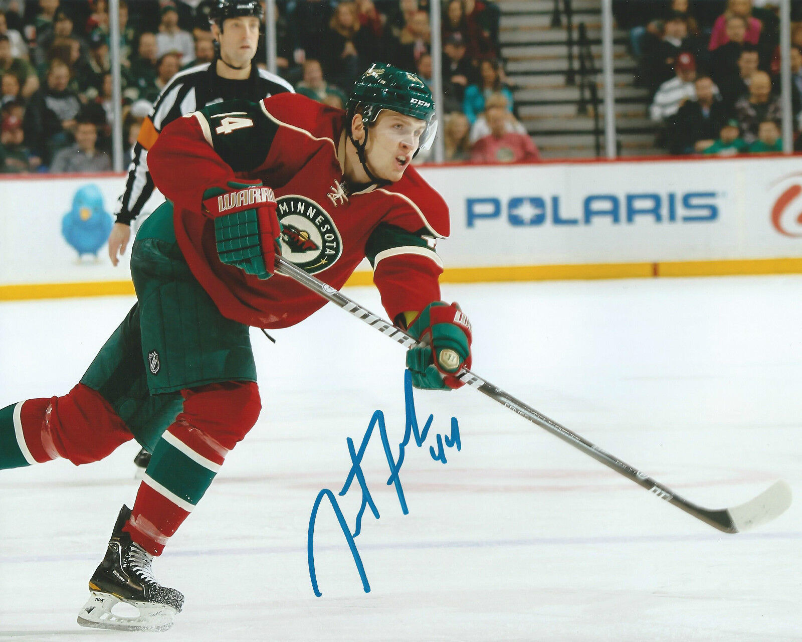 **GFA Minnesota Wild *JUSTIN FAULK* Signed 8x10 Photo Poster painting J5 COA**