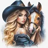 Girl With Horse-11CT Stamped Cross Stitch 40*40cm/15.75*15.75in tapestrymarket