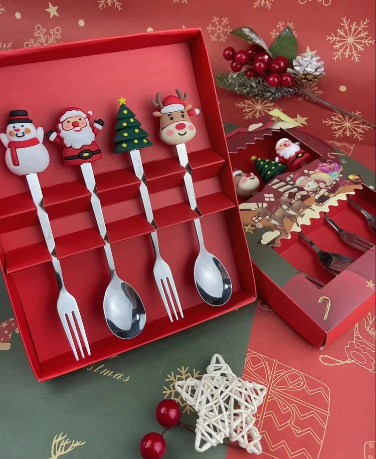 Christmas Cartoon Character Spoon and Fork Set - Bring Back the Joy of Childhood