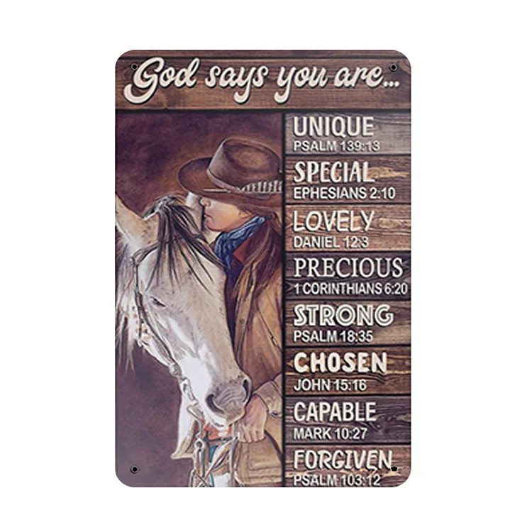 West cowboy - enseigne en étain vintage - 7.9x11.8 & 11.8x15.7inch