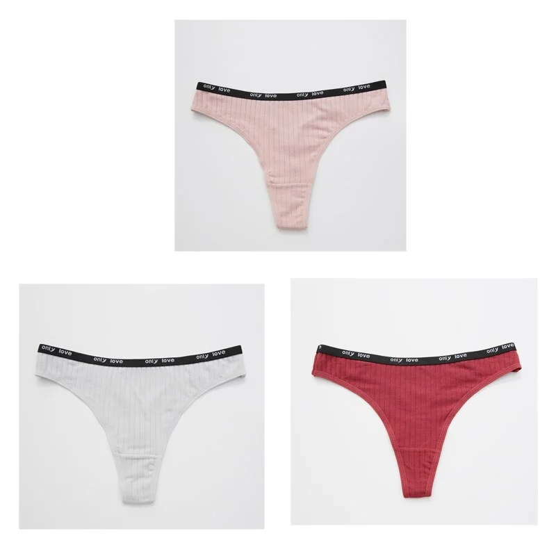 Billionm Sale Sexy Women Thong Cotton Panties Fashion Letter G-String Woman Female Lingerie Briefs Ladies Panties Low-Rise