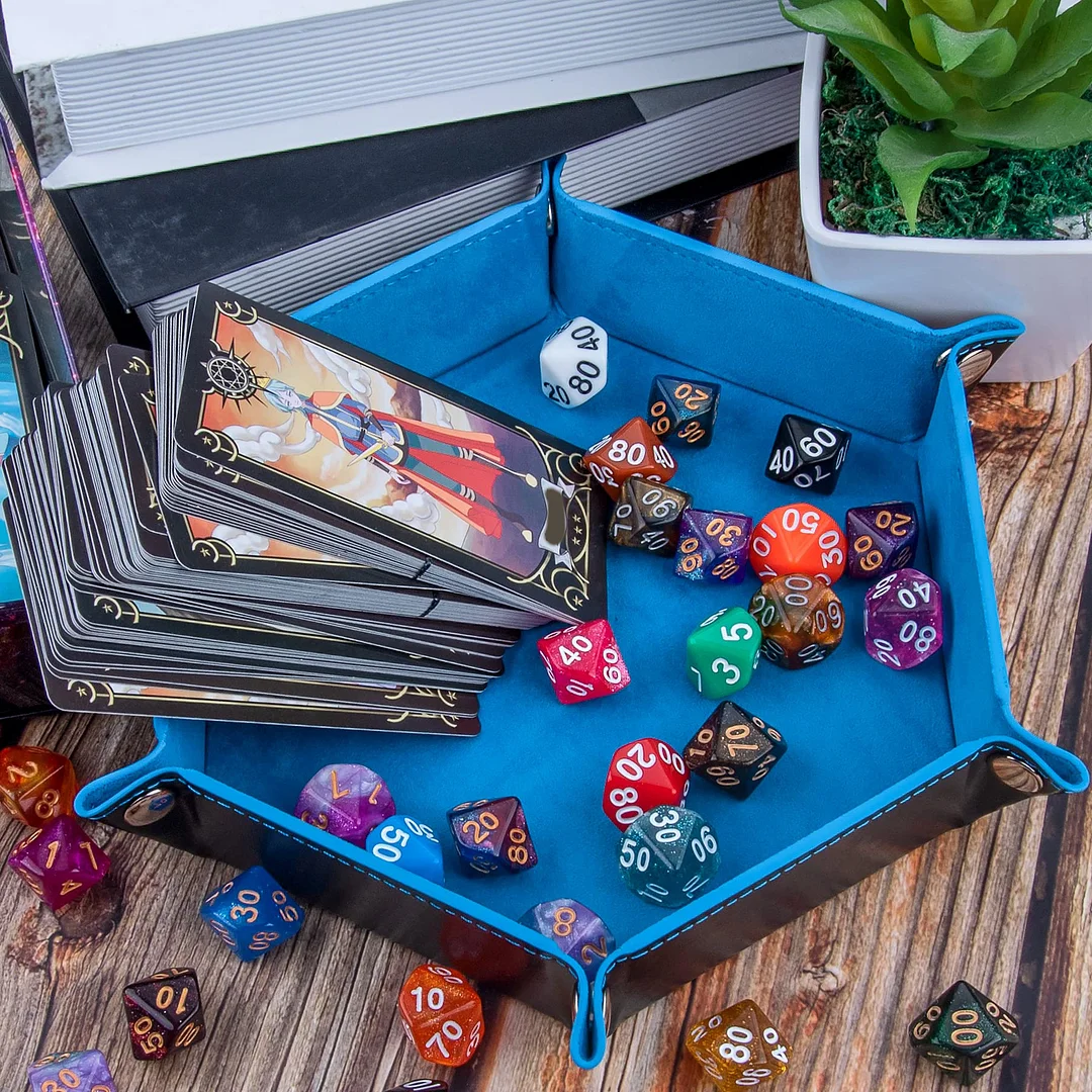 Dice Tray Set Foldable Dice Trays Hexagon Dice Rolling Tray