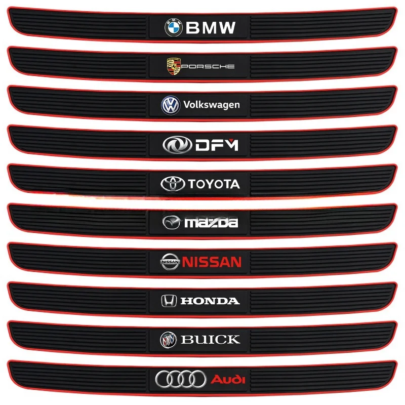 Car silicone door sill protection strip (with special car logo) 