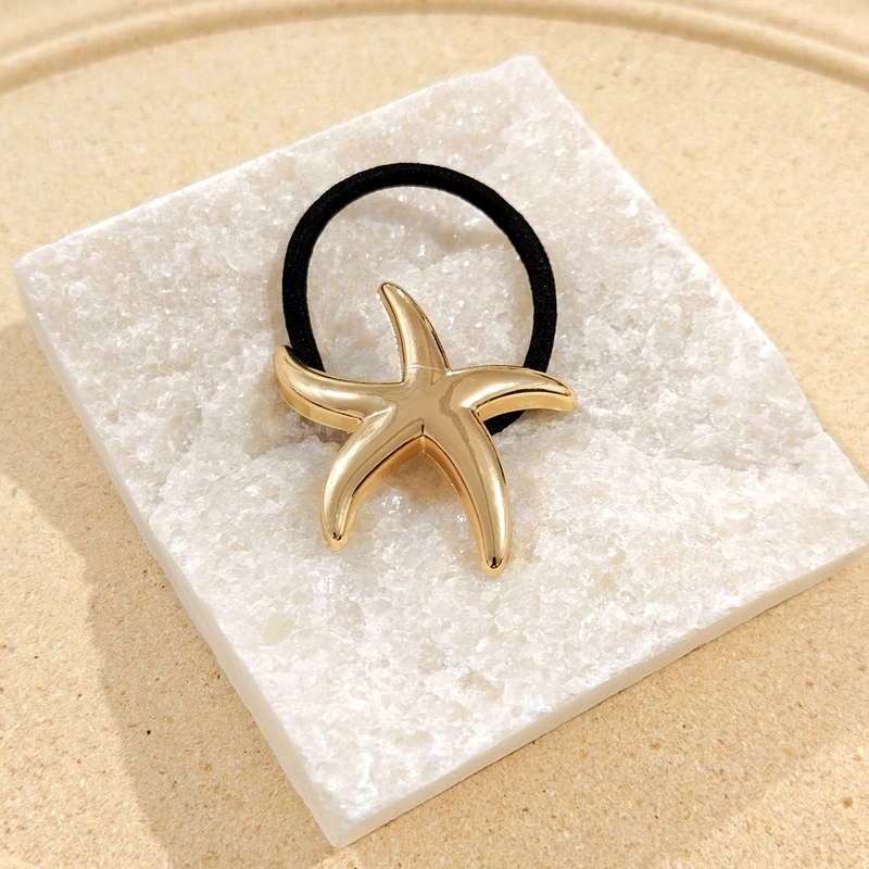 Women’s Classic Style Scallop Starfish Flower 304 Stainless Steel Plating Hair Clip Hair Tie