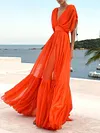 Gauze Batwing Sleeves Maxi Dress