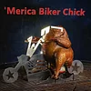 American Motorcycle Beer can chicken stand- BBQ, Grill or oven roasting, portable grilling gift.