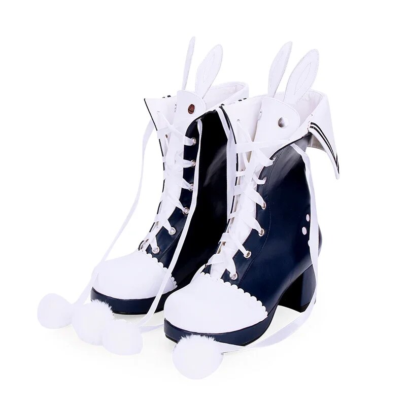 VCshoesMori Girl Women Punk Boots Lady Lolita Ankle Boots Woman High Heels Pumps Platform Shoes Rabbit Ears 902