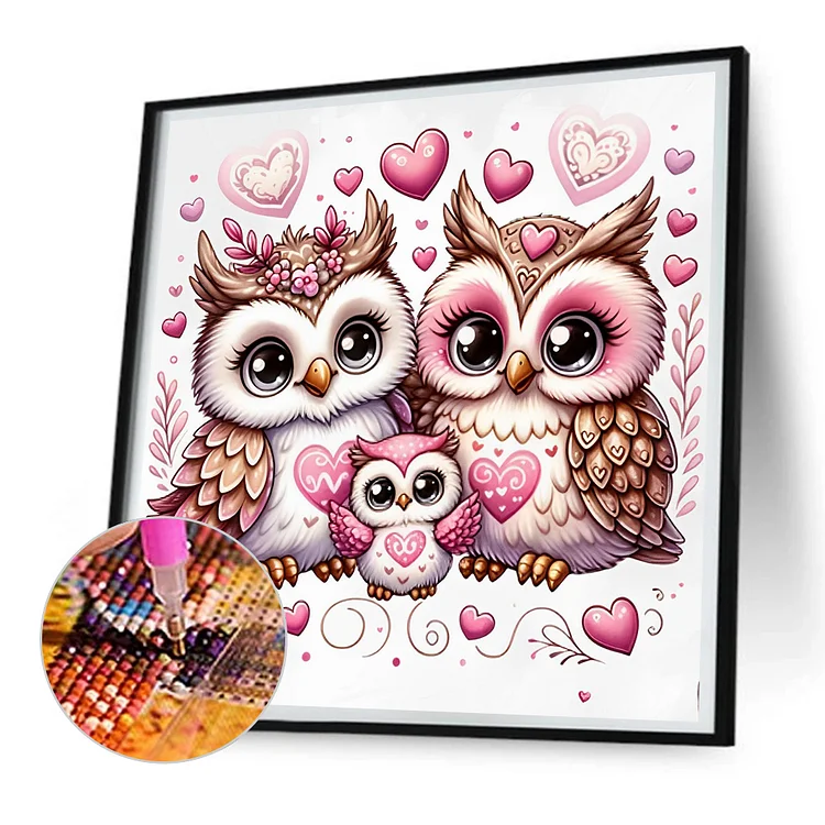 Valentine Love Owl 30*30cm full round drill diamond painting – Jules' Diamond  Art