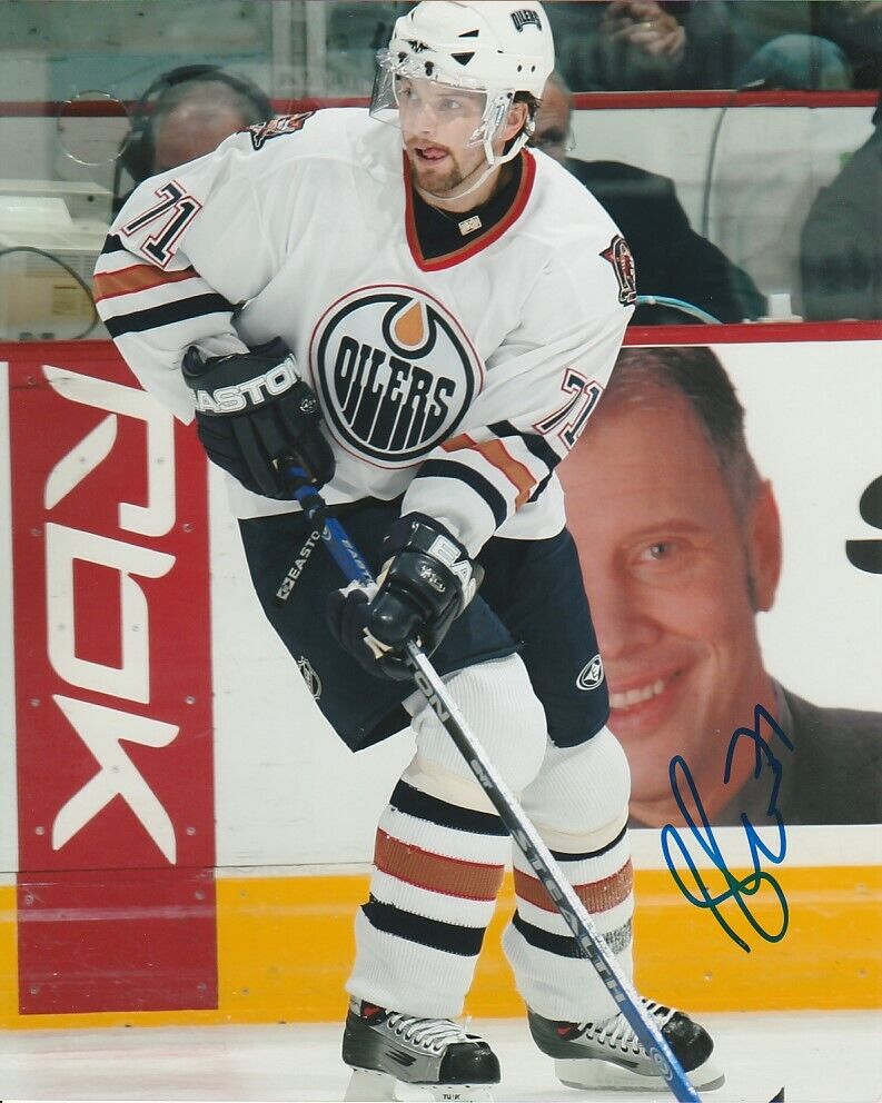 PETR SYKORA SIGNED EDMONTON OILERS 8x10 Photo Poster painting #2 Autograph