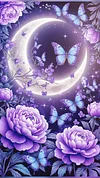 Luxury AB Velvet Diamond Painting Kit - Purple Moon Flower