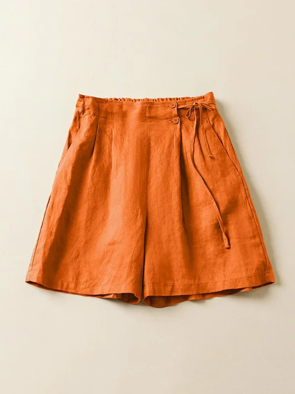 Loose Elasticity Solid Color Shorts Bottoms