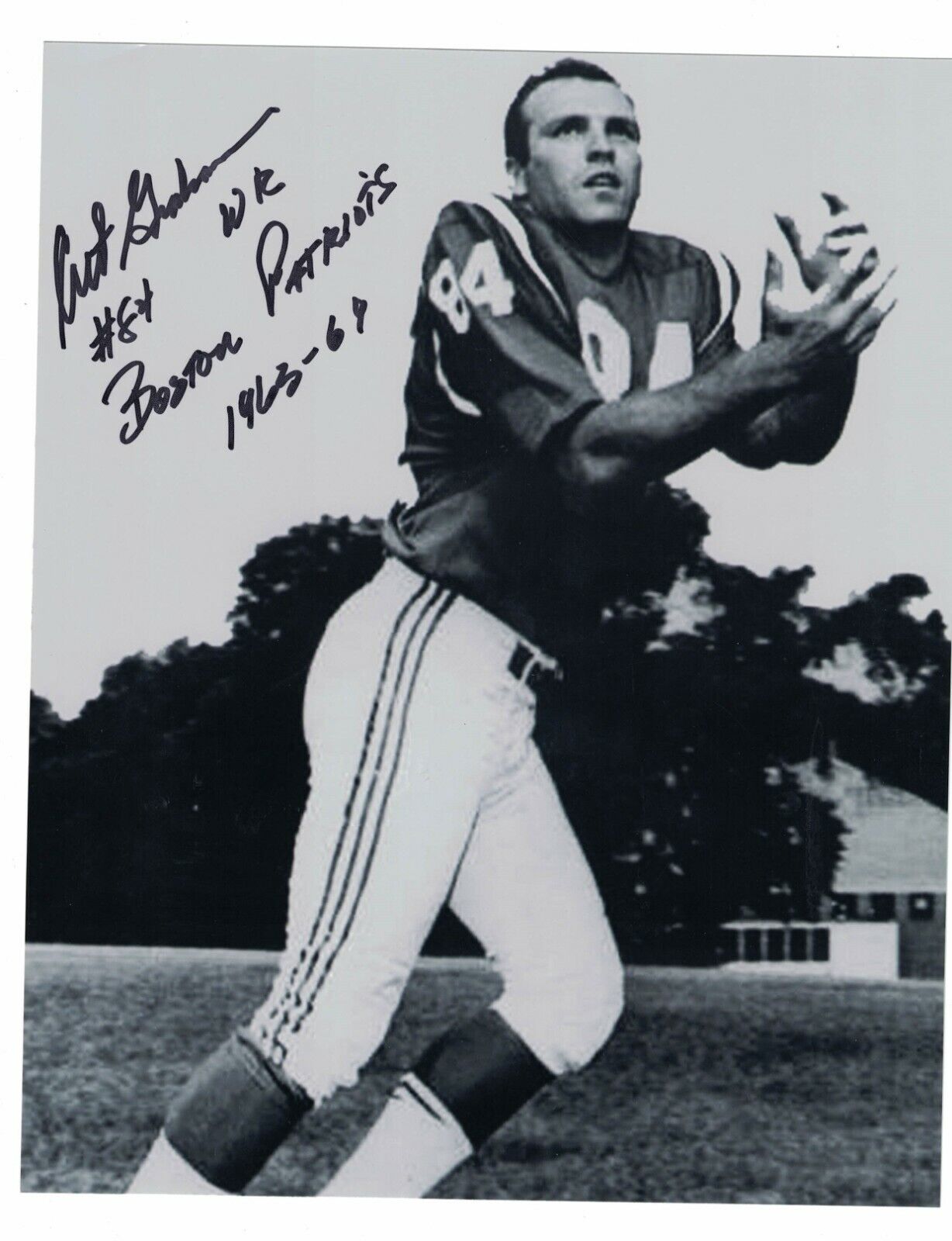 Art Graham Boston Patriots Signed 8x10 Football Photo Poster painting W/Our COA