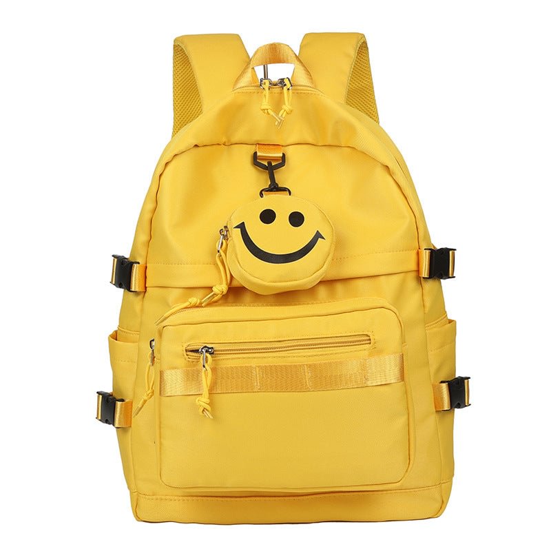 Smile Backpack with Coin Pocket Large Capacity Student Schoolbag Travel Bag 16 inch