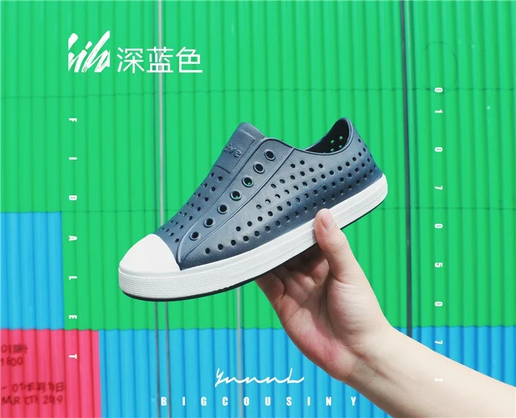 Miaoguan 2021 Children Nativ Jelly Shoes Summer Croc Shoes Scarpe Kids Garden Shoes Beach Hollow Mules Clogs Candy Color Sandals