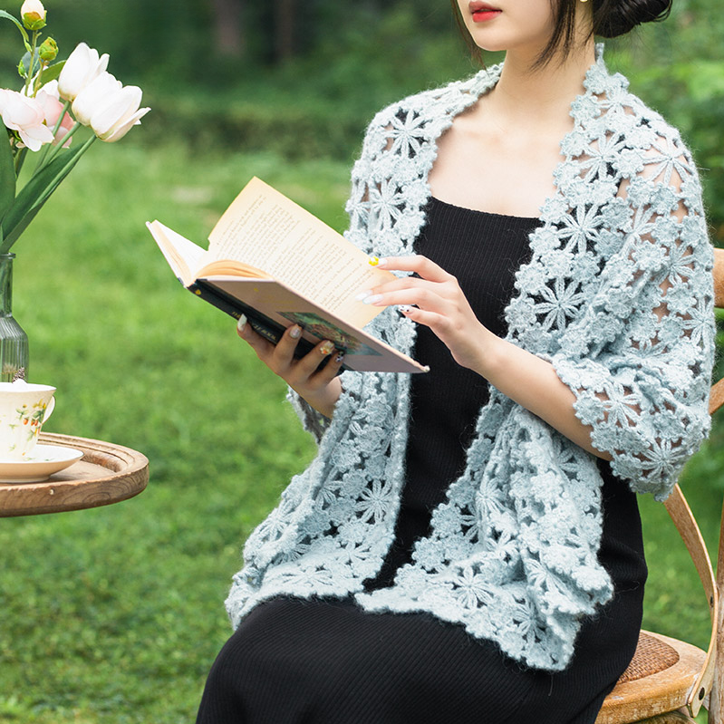 Susan's Blossom Shawl: DIY Crochet Kit with Handspun Yarn & Tutorial