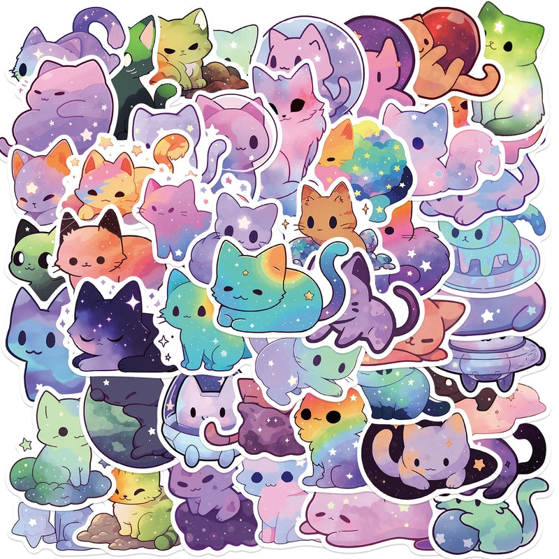 1 Set Cat Learning PVC Self-adhesive Cute Stickers
