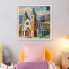 Patchwork Colorful House-11CT Stamped Cross Stitch 45*45cm/17.72*17.72in