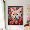 Cat In Flowers-14CT Stamped Cross Stitch 51*63cm/20.08*24.8in(Big Size)