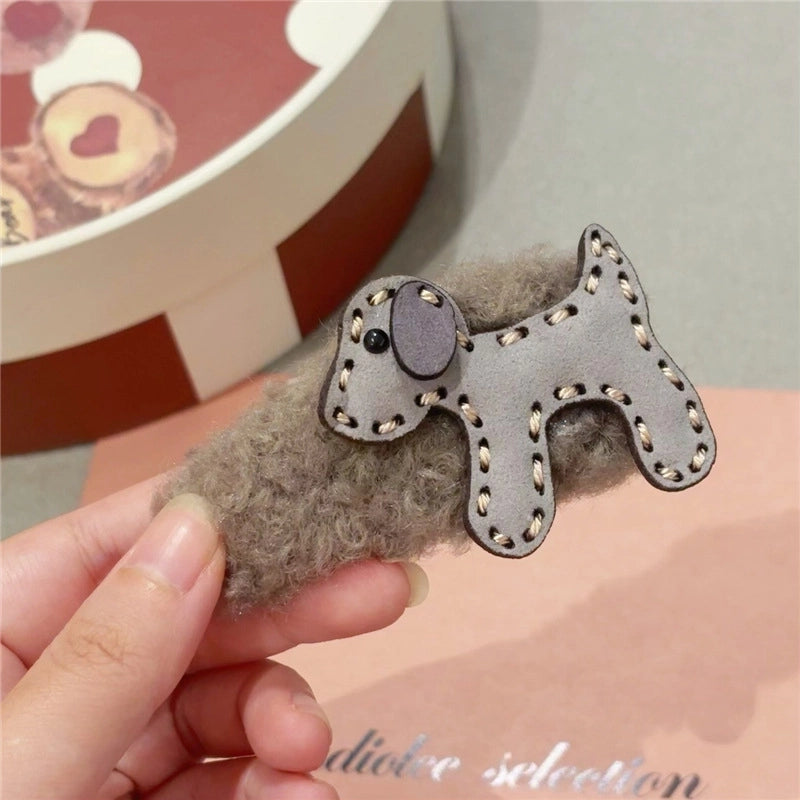 Cute Women’s Dog Plush Hair Clip Hair Claws