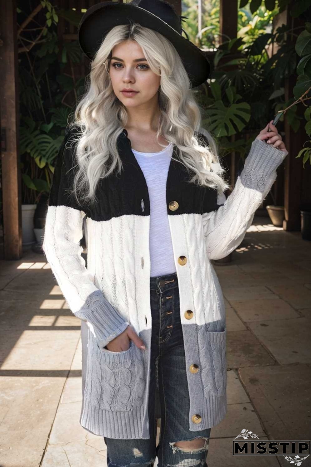 cozy cable knit button front long sleeve cardigan