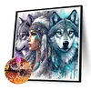 Diamond Painting-DIY Full Round Drill Girl Wolf(40*40 CM)