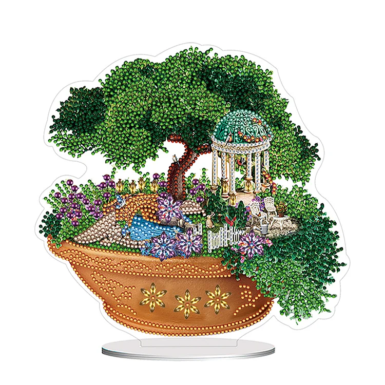 PVC Special Shaped Garden Bonsai 5D DIY Diamond Art Tabletop Decorations Kit